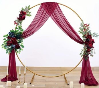 Simple decoration Round Frame with curtain and flower