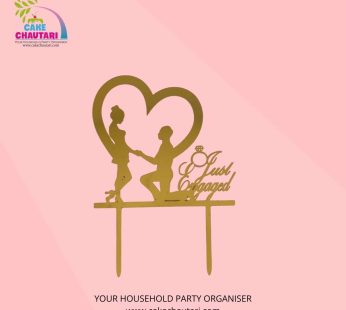 Just Engaged cake topper