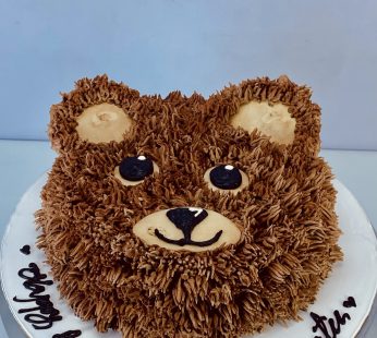 Fluffy 3D Teddy Bear Head Cake β Shaggy Chocolate Fur Birthday Treat